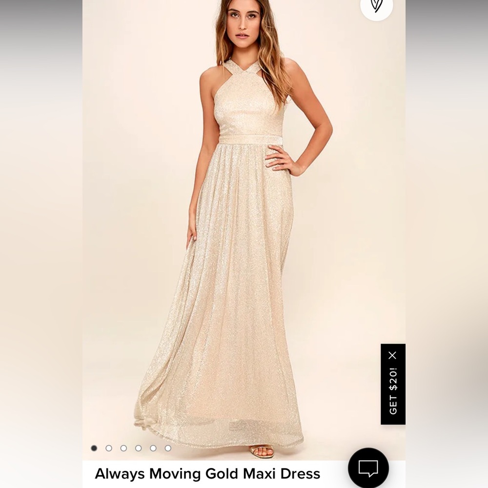 Lulu’s Always Moving Gold Dress - Picture 1 of 8